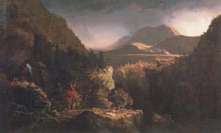 Thomas Cole Landscape with Figures A Scene from The Last of the Mohicans (mk13) oil painting picture